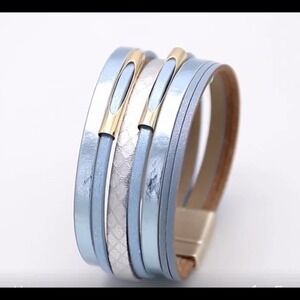 Blue Multilayer Boho Leather Bracelet
